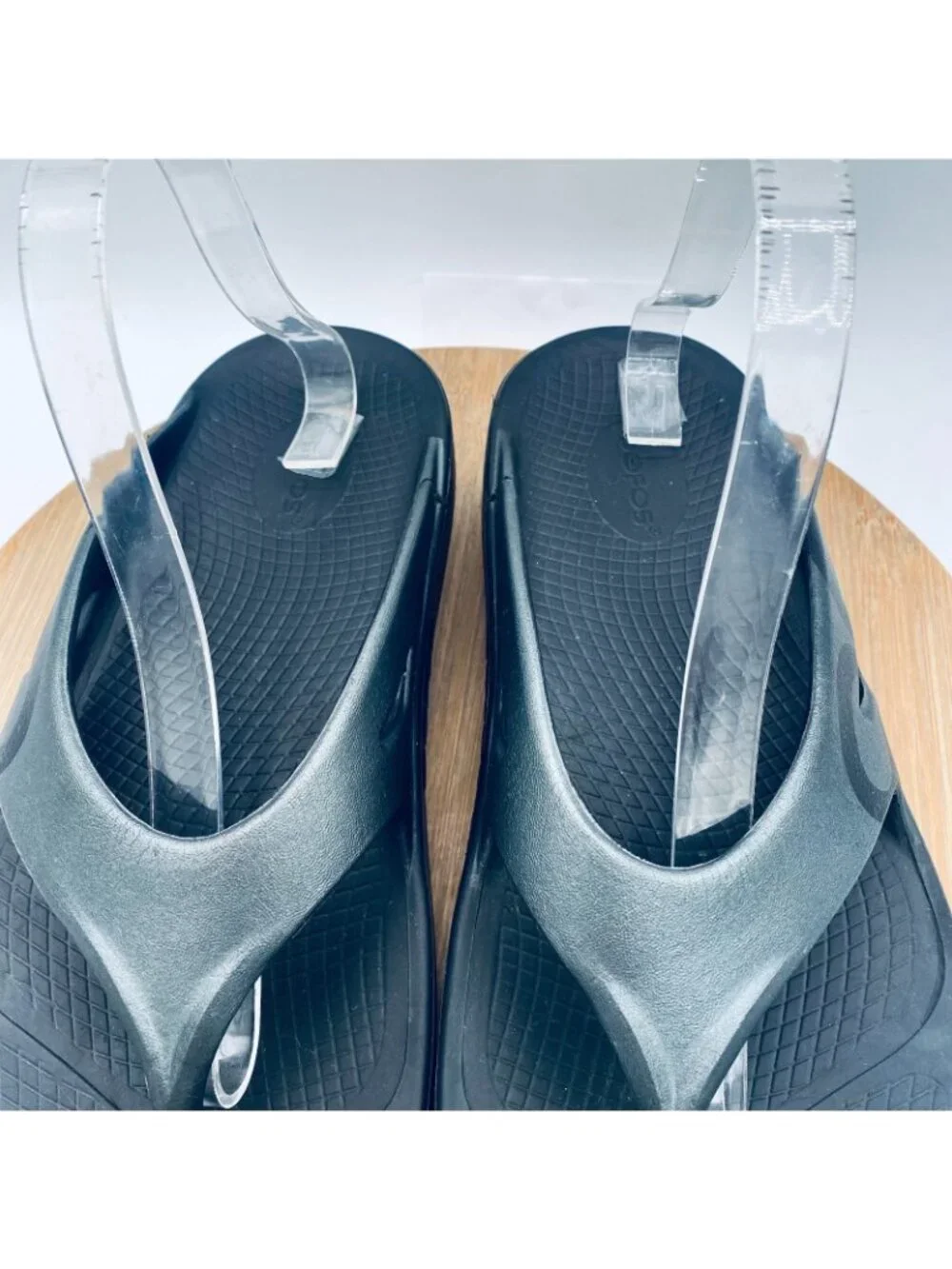 Oofos Shoes Mens 10 Gray Black Rubber OOriginal Comfort Recovery Slides